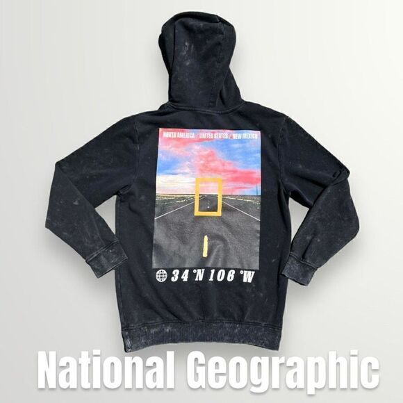 National Geographic, New Mexico Highway Coordinates Hooded Sweatshirt, Unisex S - Picture 1 of 9